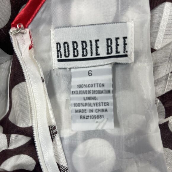 Vtg Robbie Bee Brown Polka Dot Dress 6 Classic Retro Pin Up Marilyn Monroe Julia - Picture 7 of 16